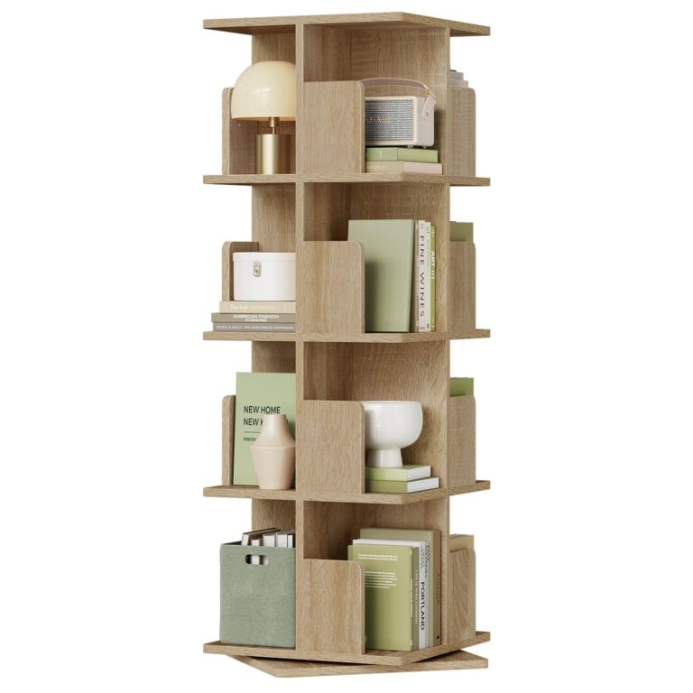 EUGAD Libreria Girevole a 360°, Scaffale Multilivello Moderno con Kit Antiribaltamento, Ripiano p...