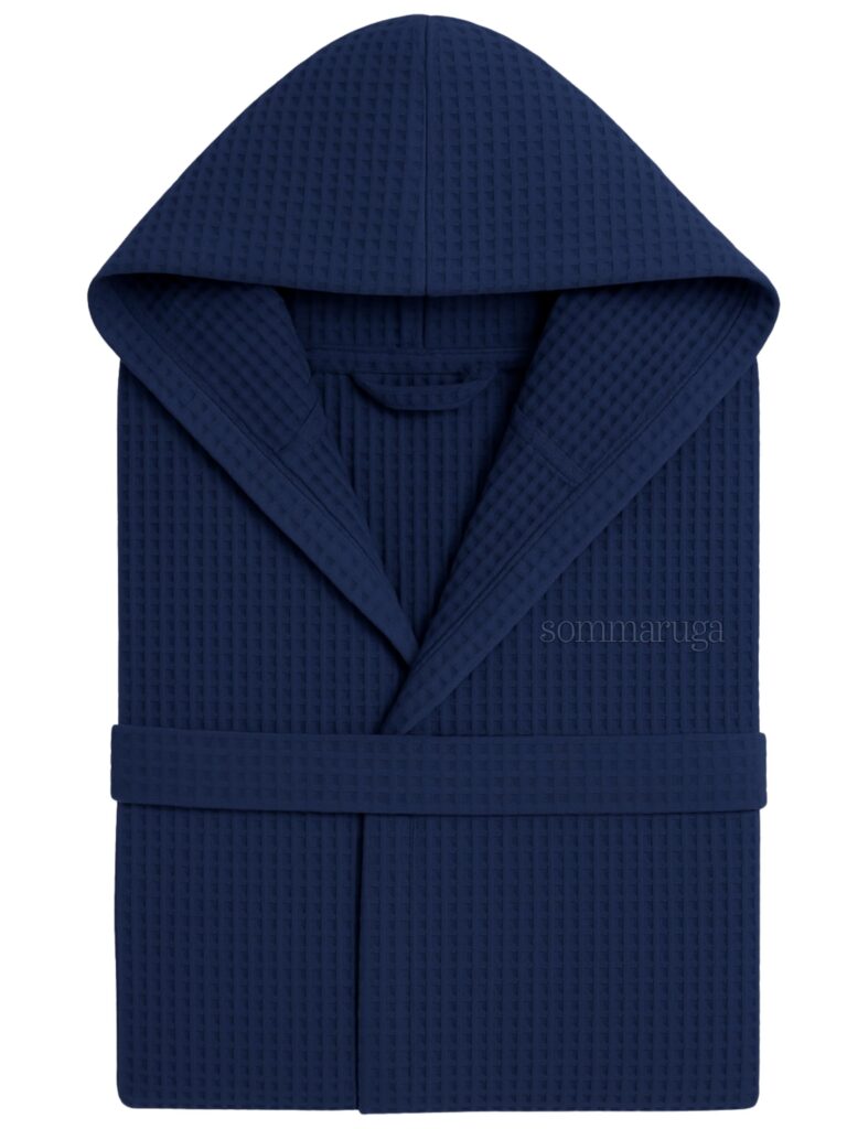 Accappatoio Nido d'Ape Unisex in Cotone con Cappuccio e Tasche