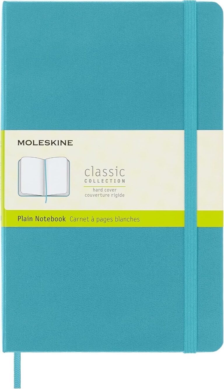 Moleskine Classic Notebook, Taccuino con Pagine Bianche, Copertina Rigida e Chiusura Elastica, Formato Large 13 x 21 cm, C...