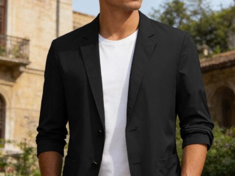 Giacca Casual Uomo Leggera Traspirante Primavera Estate, Button-Down
