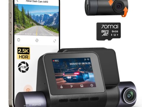 70mai Dash Cam A410 Doppia 2.5K+1080P HDR con Visione Notturna