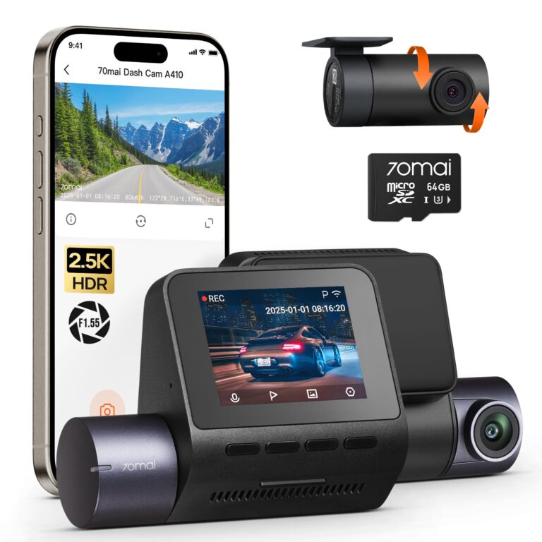 70mai Dash Cam A410 Doppia 2.5K+1080P HDR con Visione Notturna