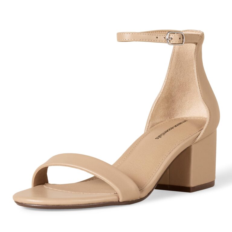 Amazon Essentials Sandali con tacco e due cinturini da donna