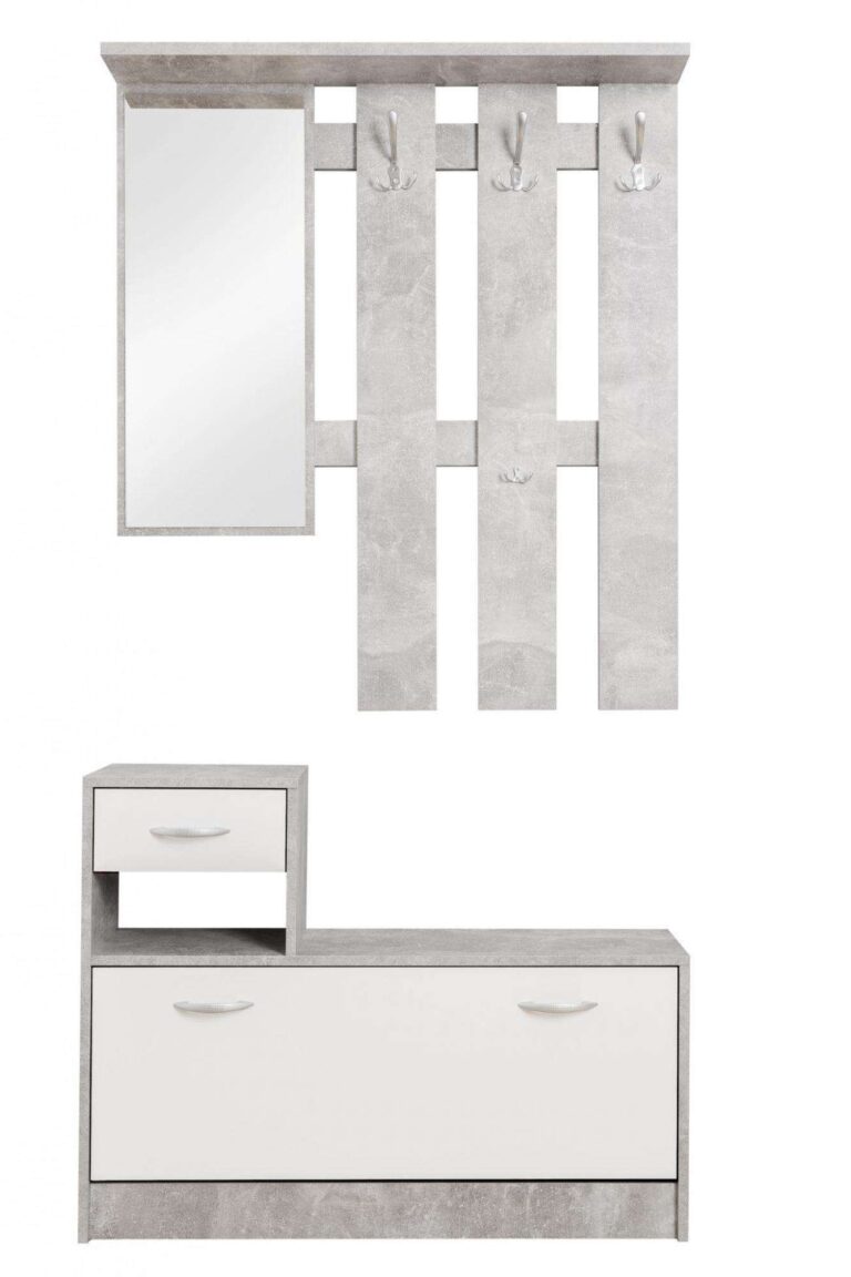 AVANTI TRENDSTORE - Rudolf - Guardaroba da Ingresso con Specchio, 3 Ganci appendiabito e Comoda scarpiera. Perfetta per l'...