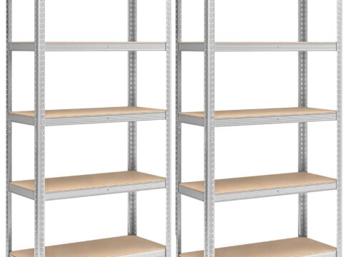 Fenixshop24 FNX Scaffale a 5 Ripiani Acciaio e Legno per Carichi Pesanti