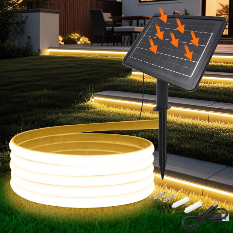 KISUFU Striscia LED Neon Solare 24V IP68 320 LED/m 8 Modalità