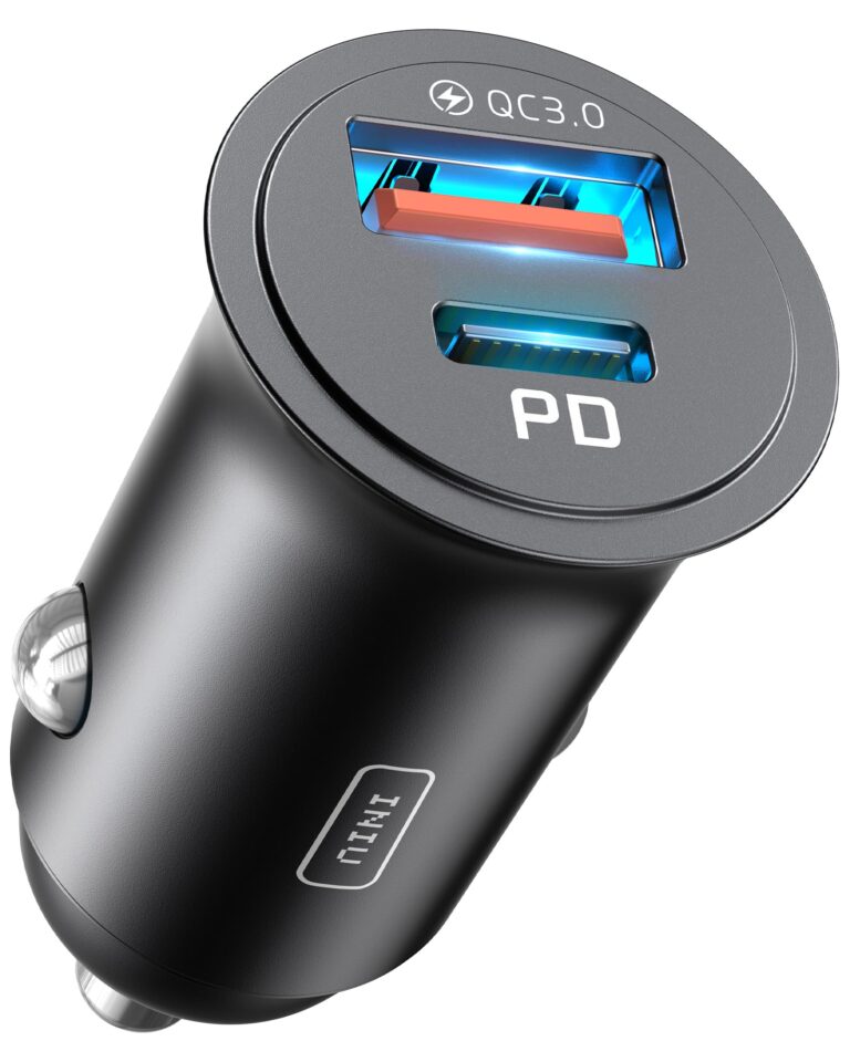 INIU Caricatore Auto USB-C 60W Doppia Porta Type-C e USB-A