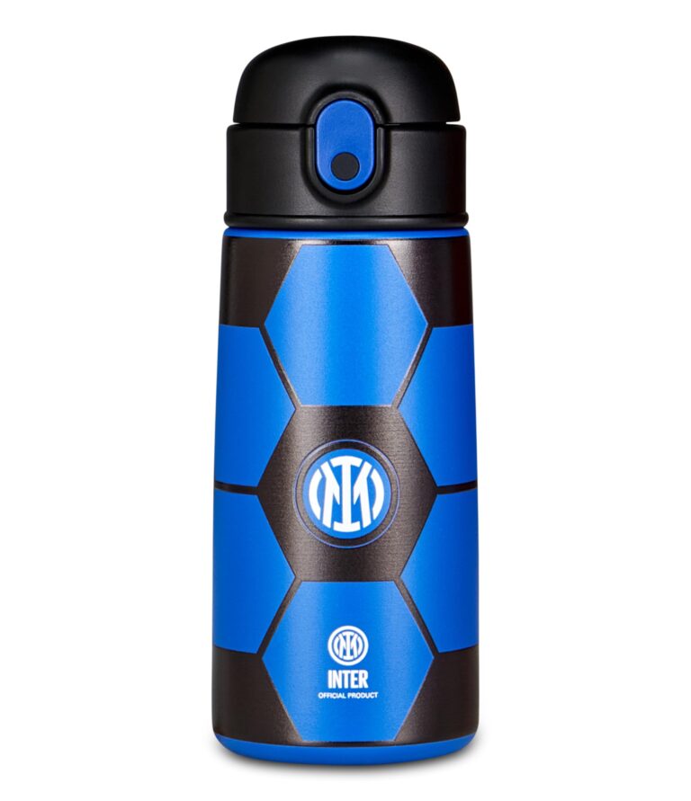 Seven Borraccia Kid INTER, Nero, 460 ml, Acciaio Inox, BPA free, Ermetica, Caldo 12h/freddo 24 h, A prova di perdite, Riut...