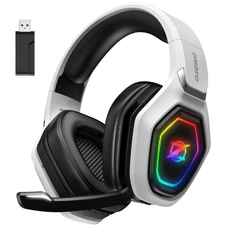 Ozeino Cuffie gaming wireless 2,4 GHz e Bluetooth 5.3 con microfono