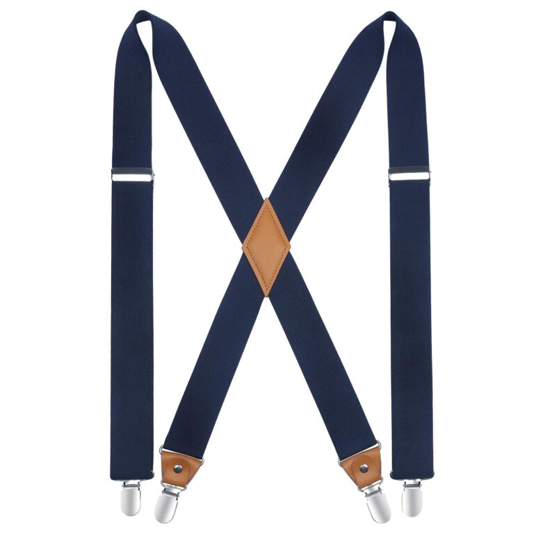 HISDERN Bretelle Uomo a X con 4 Clip Heavy Duty Regolabili