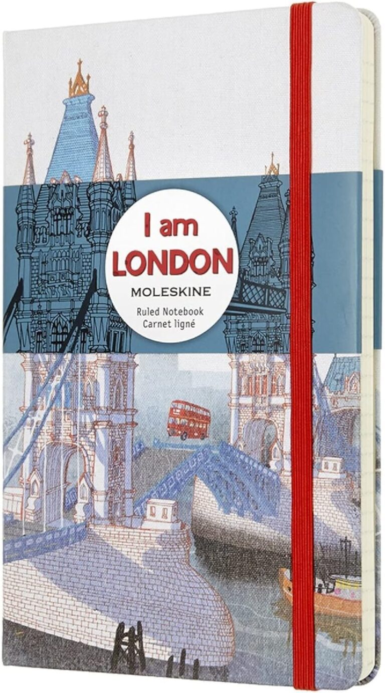 Moleskine I Am London Taccuino a Righe, Copertina Rigida e Chiusura Elastica, Tema Londra, Formato Large 13 x 21 cm