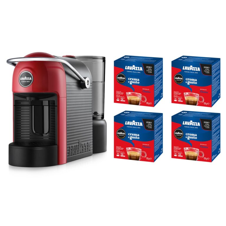 Lavazza A Modo Mio Jolie Evo, Macchina per Caffè Realizzata con 36% di Plastica Riciclata, Macchina Espresso con 64 Capsul...