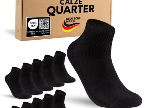 sockenkauf24 Calzini Sportivi Unisex con Spugna – Pacco da 10 paia