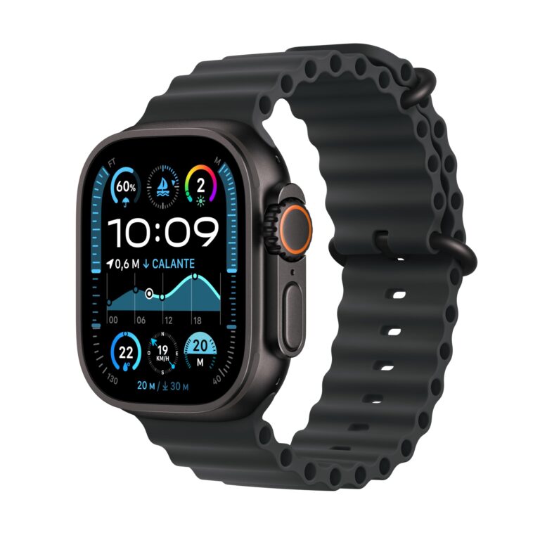 Apple Watch Ultra 2 GPS + Cellular 49 mm Sportwatch con robusta cassa in titanio Nero e Ocean Band Nero. Fitness tracker, ...