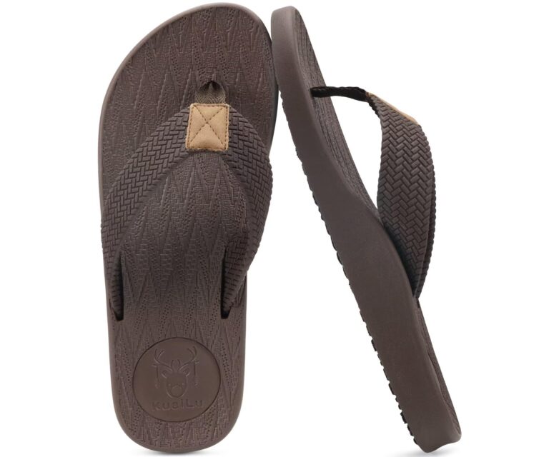 KuaiLu Infradito Uomo in Pelle Morbida con Arch Support