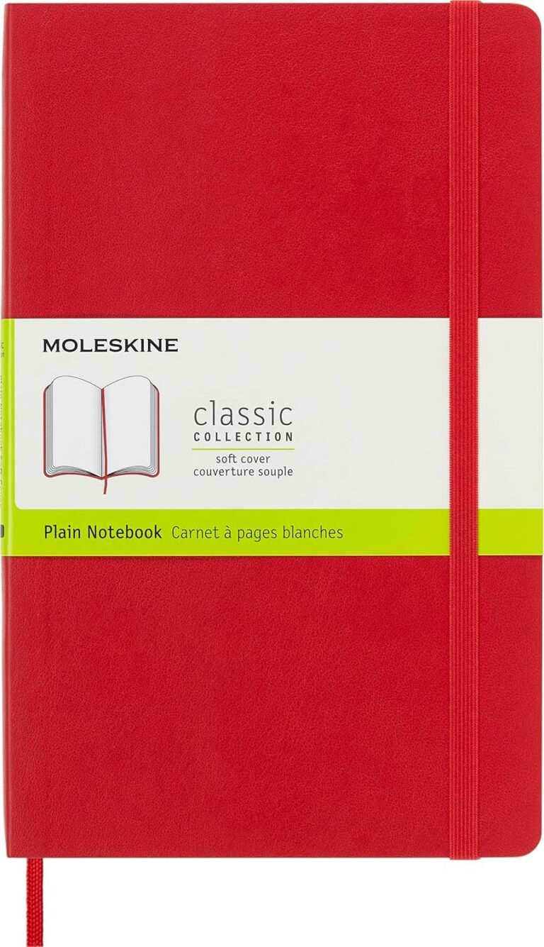 Moleskine Classic Notebook, Taccuino con Pagine Bianche, Copertina Morbida e Chiusura Elastica, Formato Large 13 x 21 cm, ...