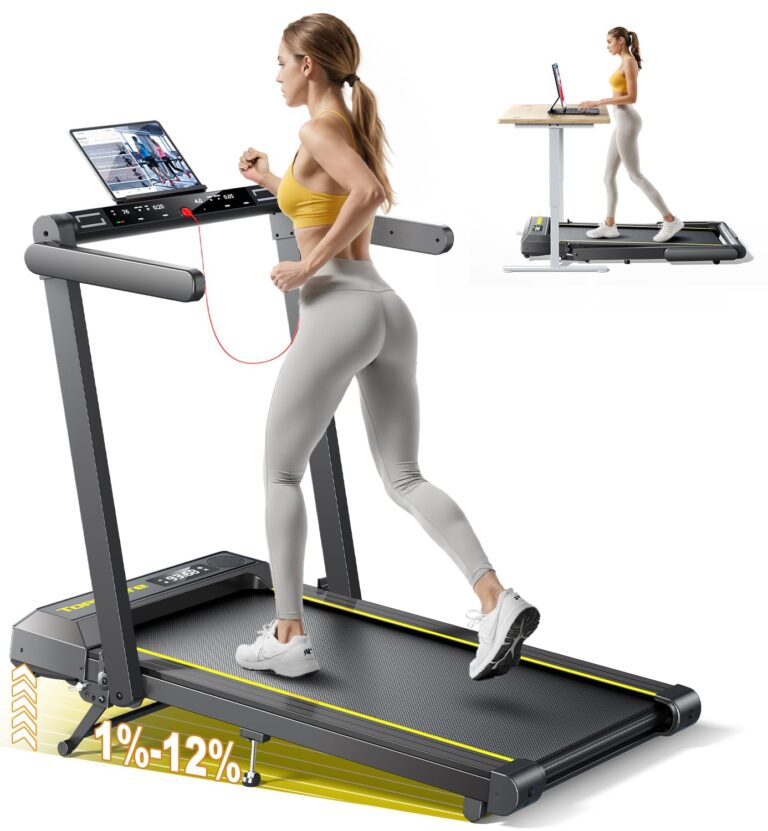 Tapis Roulant Elettrico Pieghevole 1-16km/h, Tapis Roulant con 12% Pendenza, Salvaspazio per Casa...