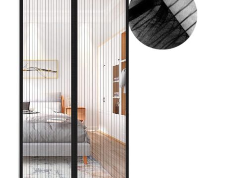 Zanzariera Magnetica per Porta 70×250 cm – Chiusura Automatica Nero