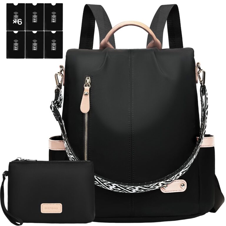 Zaino antifurto donna in nylon impermeabile con tasca RFID
