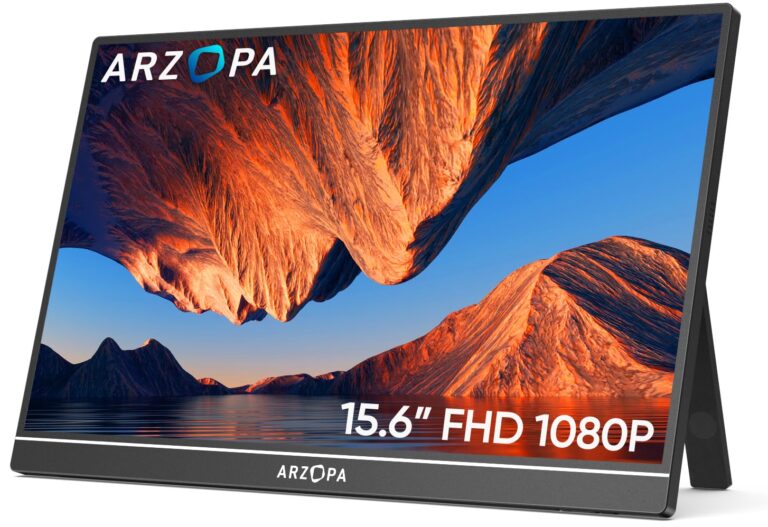 ARZOPA Monitor Portatile 15.6" FHD IPS con Cavalletto Integrato