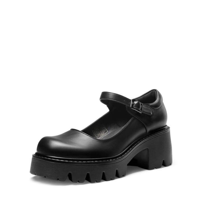 DREAM PAIRS Mary Jane Plateau con Cinturino Stile Lolita