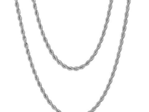 AFSTALR Collana Uomo Catena Twisted Acciaio Inossidabile 2.5–4 mm