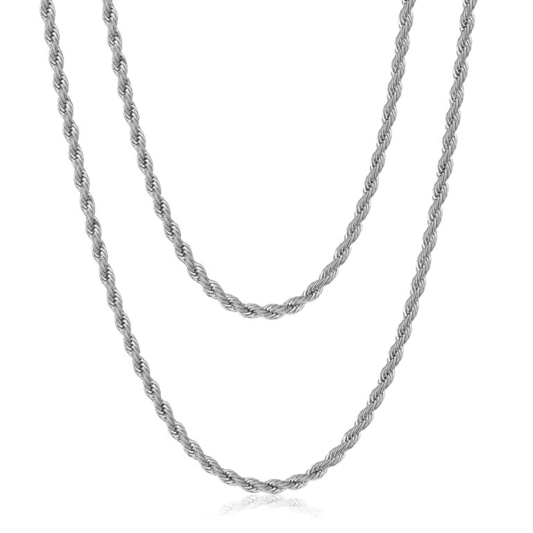 AFSTALR Collana Uomo Catena Twisted Acciaio Inossidabile 2.5–4 mm