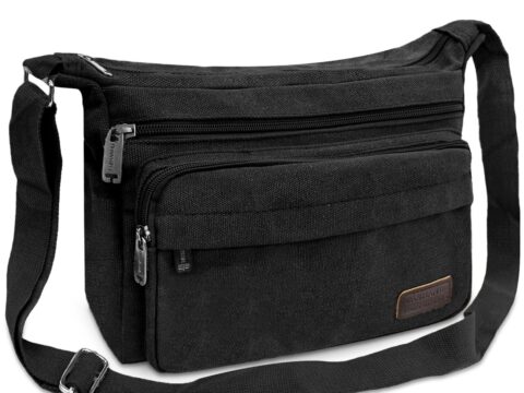 Aucuu Borsa a Tracolla Uomo in Tela Grande Capacità Multitasche