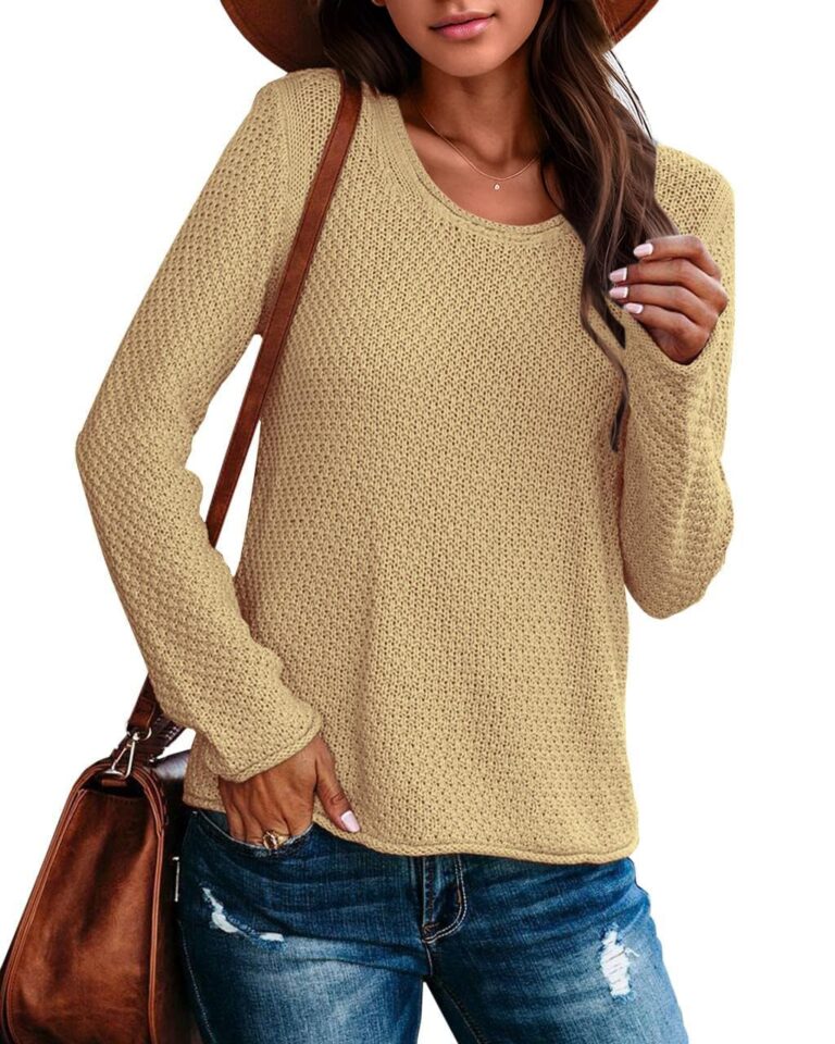 Maglione Donna Girocollo Pullover Tinta Unita