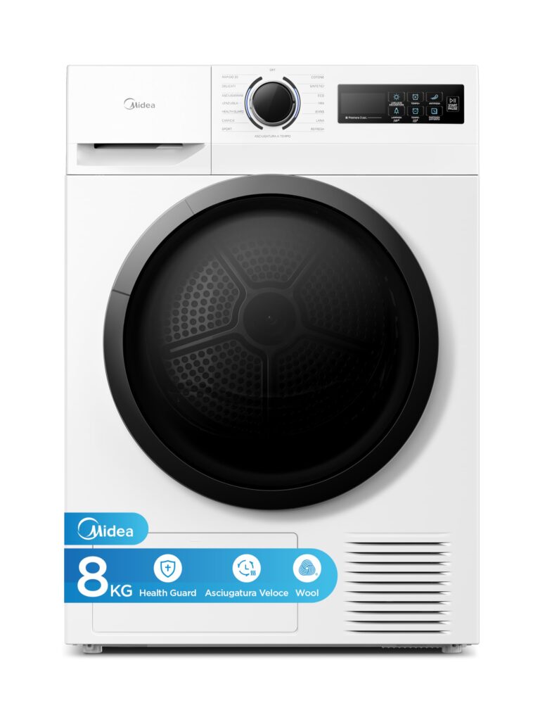 Midea Asciugatrice 8 kg Pompa di Calore Classe A++ con Wool Refresh