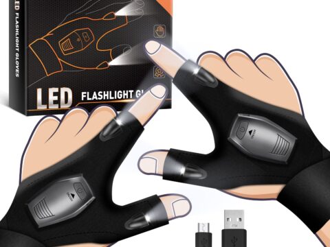 KEZKALS Guanti con luce LED per uomo, idea regalo originale