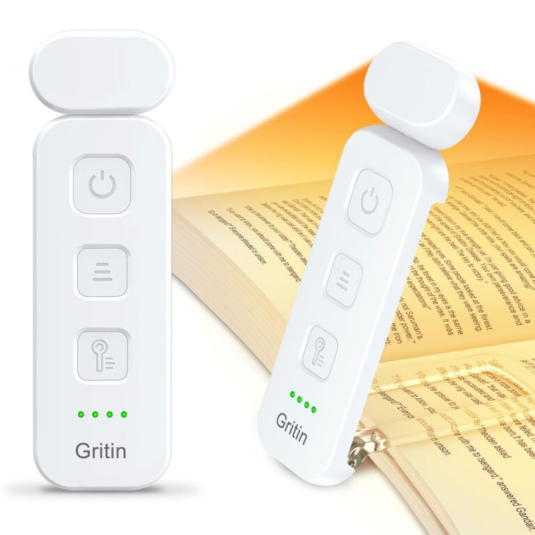 Gritin Luce da Lettura Clip 7 LED Ricaricabile, 3 temperature e 5 livelli