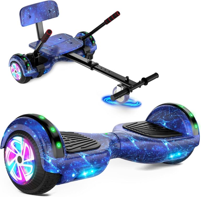 SISIGAD Hoverboard mit sitz, 6.5" Self Balancing Hover Board mit Bluetooth-Lautsprechern und LED-...