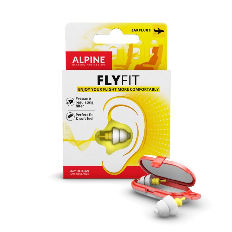 Tappi Alpine FlyFit – Regola la pressione per prevenire dolore al timpano – Filtri morbidi studiati per viaggiare – Materi...