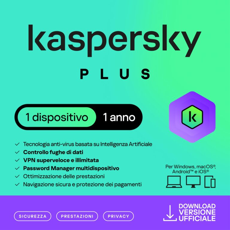 Kaspersky Plus Internet Security 2026 – 1 Dispositivo, 1 Anno con VPN