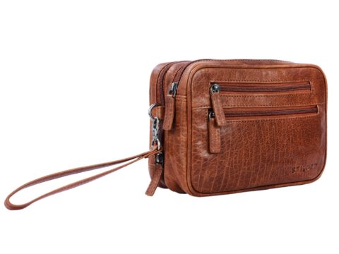 STILORD Nero Pochette Uomo in Pelle con Cinturino da Polso