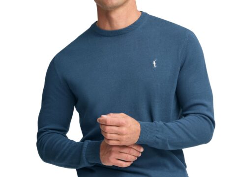 Polo Club Maglione da Uomo a Treccia con Logo e Scollo Tondo