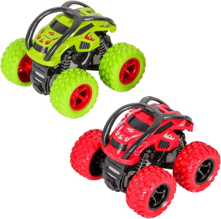 m zimoon Camion Giocattolo Macchine Bambini,2 Pezz Giocattoli di Monster Trucks Inertia Fuoristrada con Rotazione a 360 Gr...