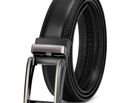 VONMELLI Cintura uomo in pelle a cricchetto senza fori 30 mm