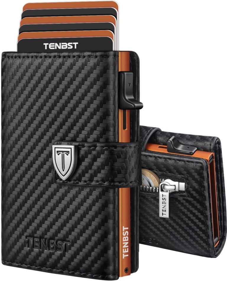 TENBST Pochette Uomo Ultrasottile con Protezione RFID e Portamonete