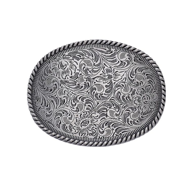 PandaHall Fibbia Cintura Floreale Stile Western con Incisione