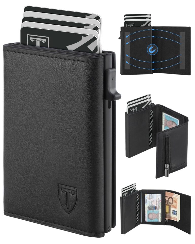 TEEHON Portafoglio Uomo Slim in Pelle con Protezione RFID