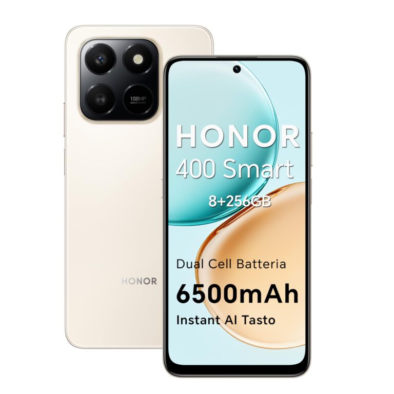 HONOR 400 Smart 4G Smartphone Dual SIM NFC Android 15, 8+256GB, 108MP+2MP con Pulsante AI Telefono, 6500mAh Dual Cell Batt...