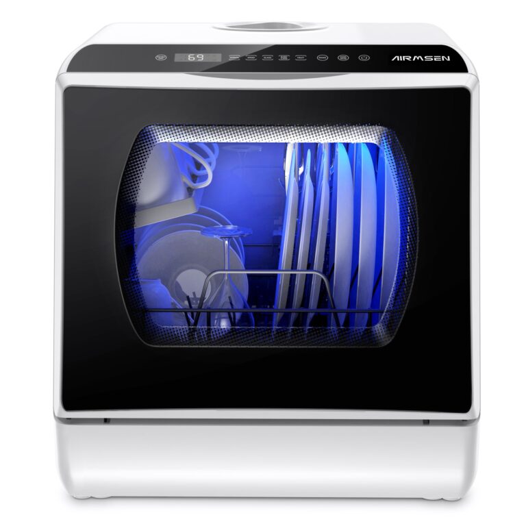 AIRMSEN Mini Lavastoviglie da Tavolo 5+1 Programmi con Serbatoio 5 Litri