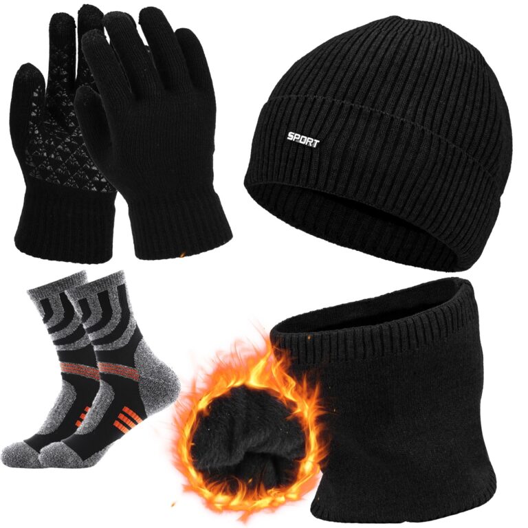 Aicerous Set Invernale 3 in 1 Berretto Scaldacollo Guanti Touch Screen