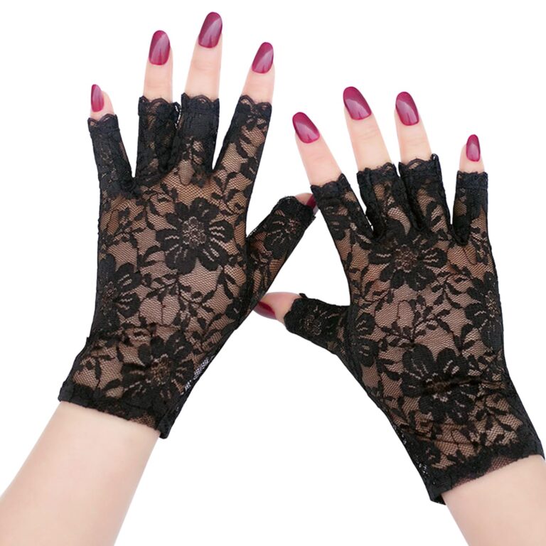 Trixes Guanti senza Dita in Pizzo Stile Francese