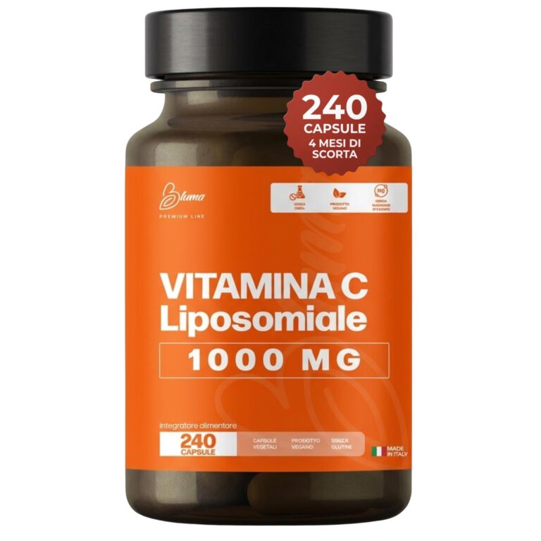 Vitamina C Liposomiale 1000mg – 240 Capsule Vegane (4 Mesi) – Alto Assorbimento da Acido L-Ascorbico – Supporto Sistema Im...
