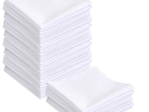 BUYGOO Fazzoletti Bianchi Uomo in Puro Cotone 28×28 cm – Set da 25