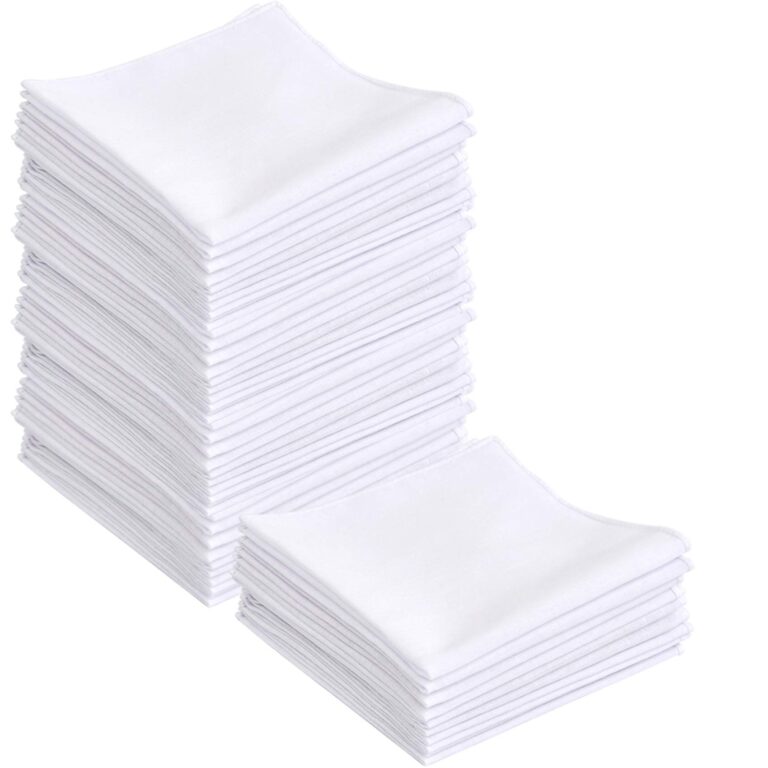 BUYGOO Fazzoletti Bianchi Uomo in Puro Cotone 28x28 cm – Set da 25