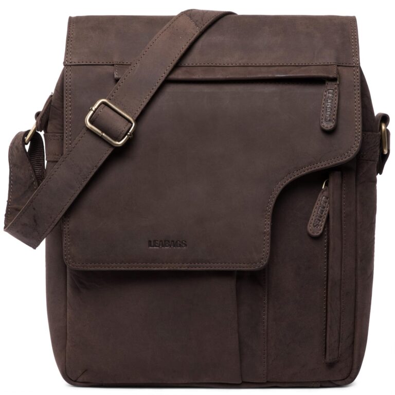 LEABAGS Borsa a Tracolla in Pelle per Uomo e Donna | Borsa per Laptop in Vera Pelle fino a 13 Pol...